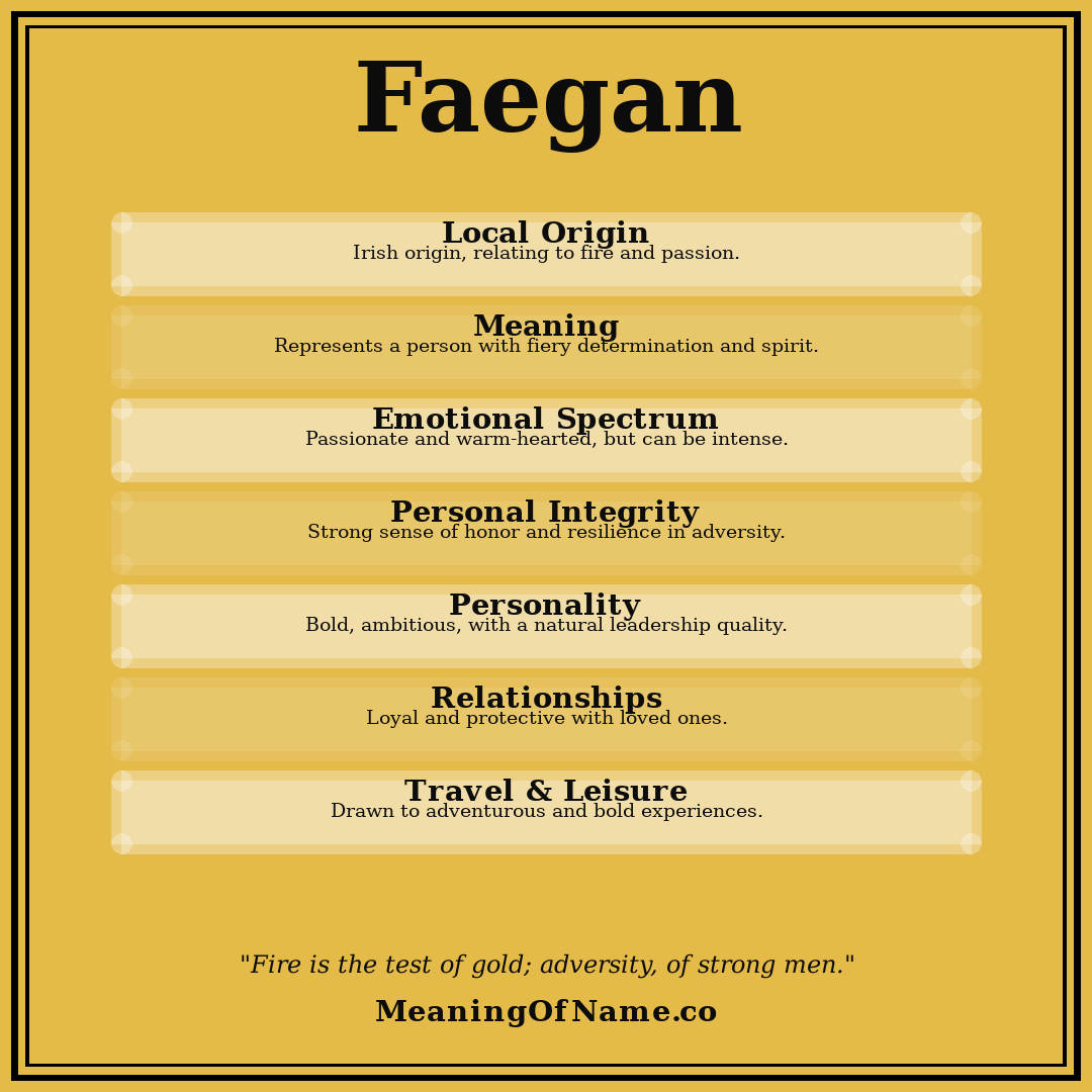 Faegan name meaning poster