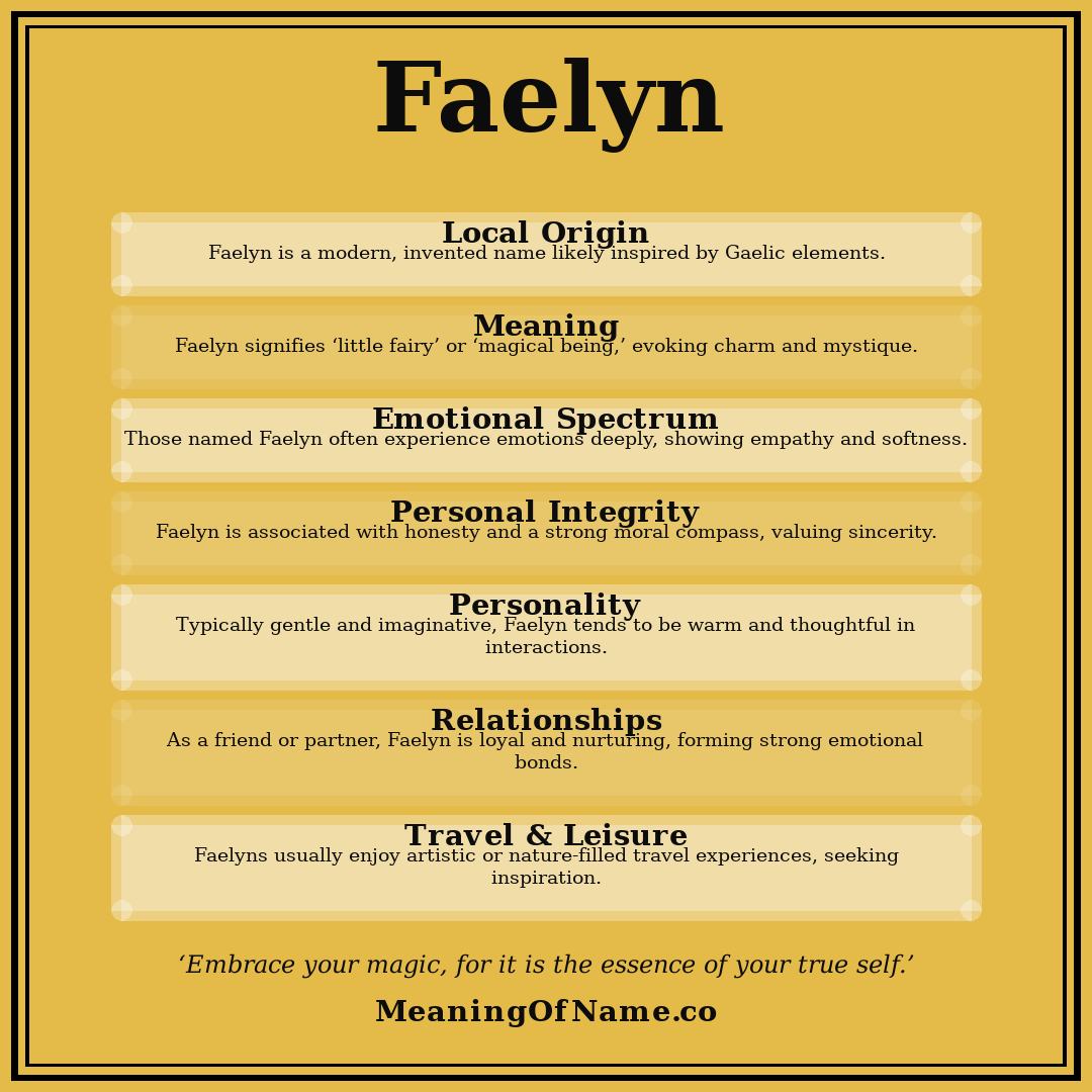 Faelyn name meaning poster