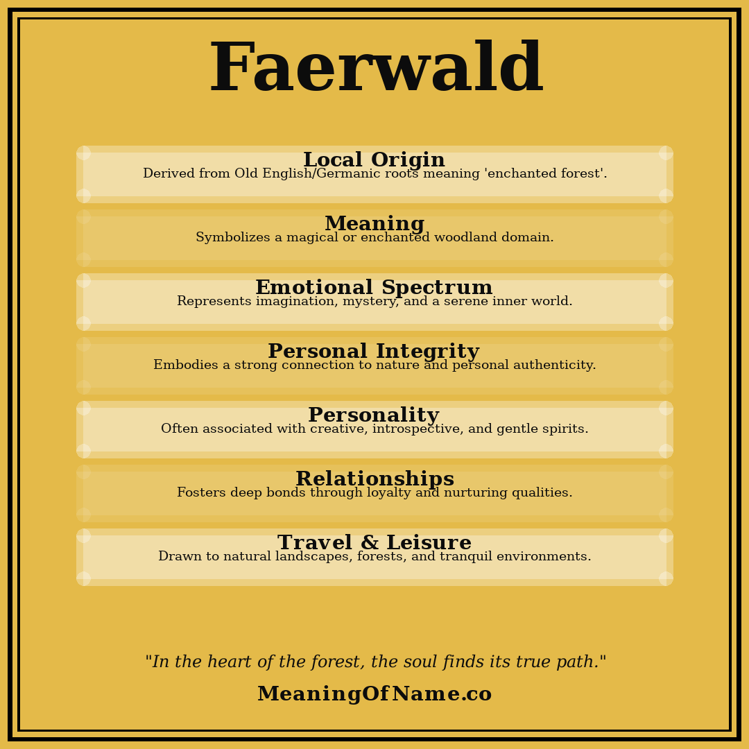Faerwald name meaning poster
