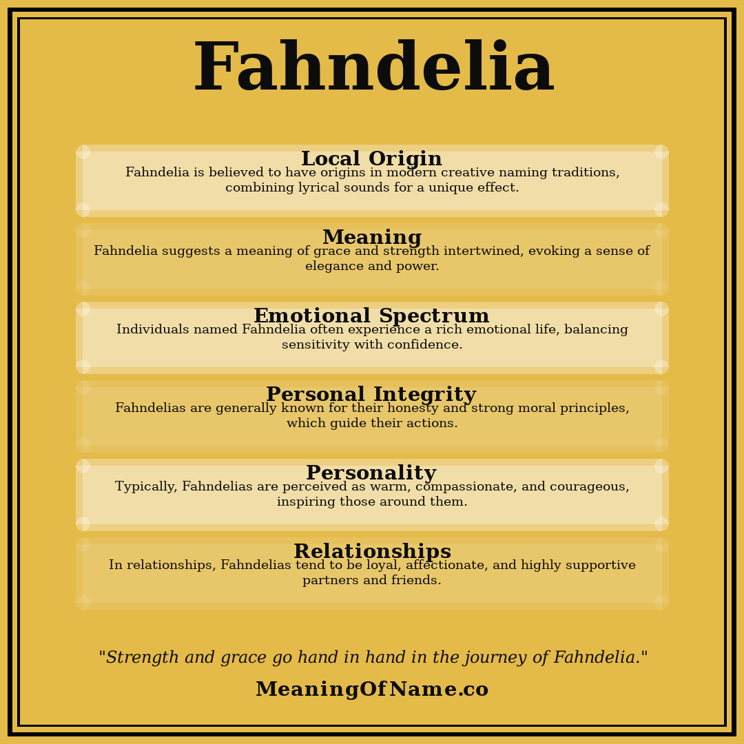 Fahndelia name meaning poster
