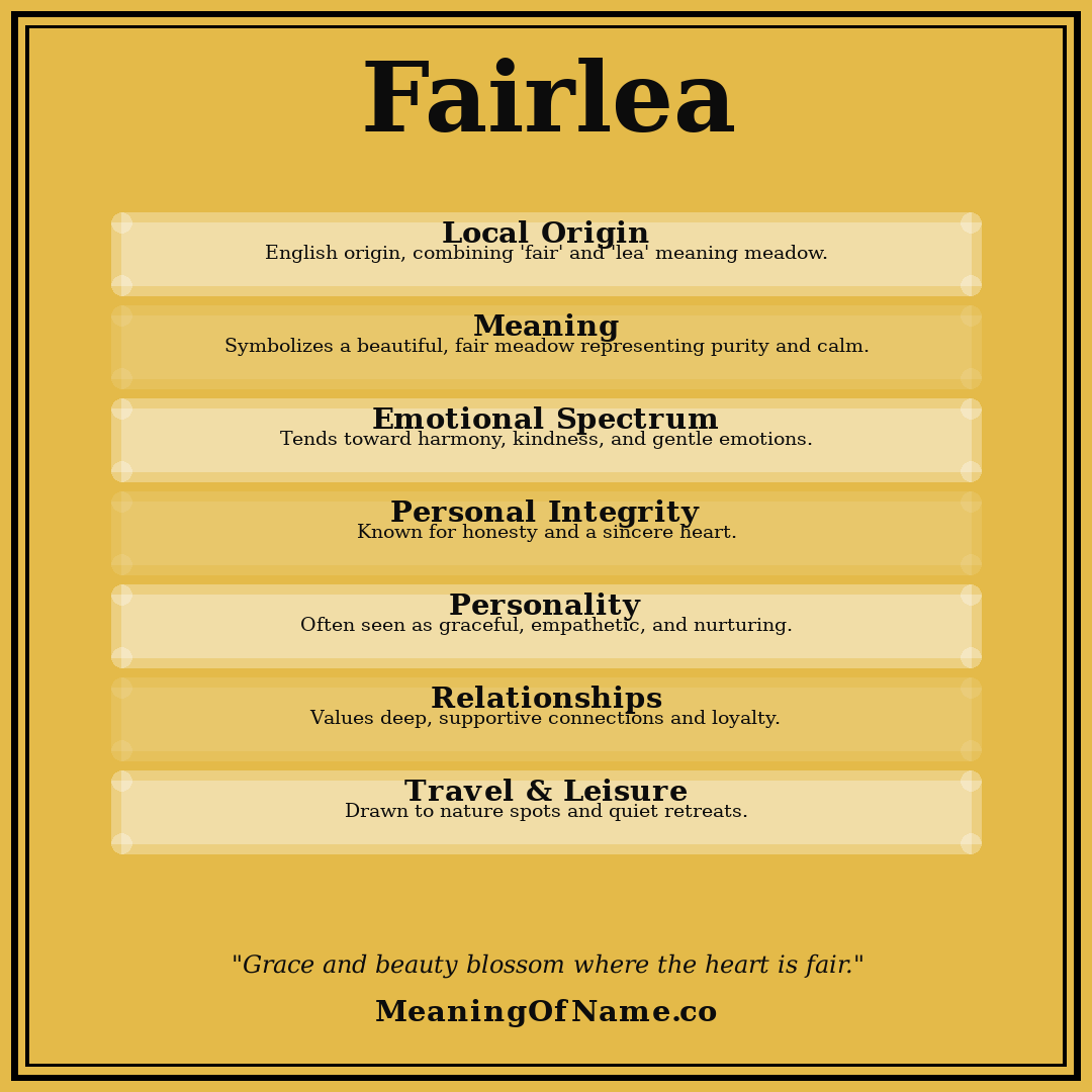 Fairlea name meaning poster
