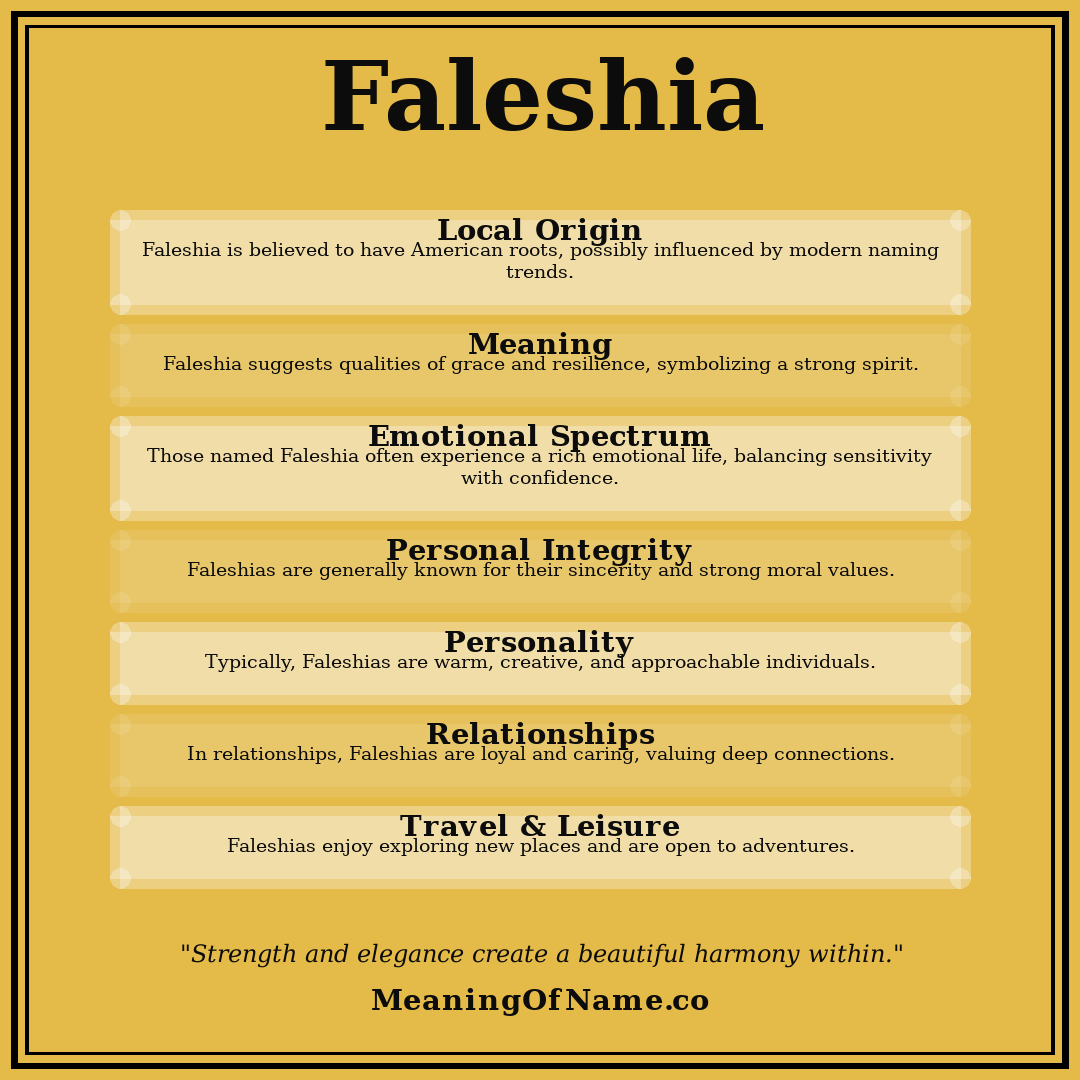 Faleshia name meaning poster
