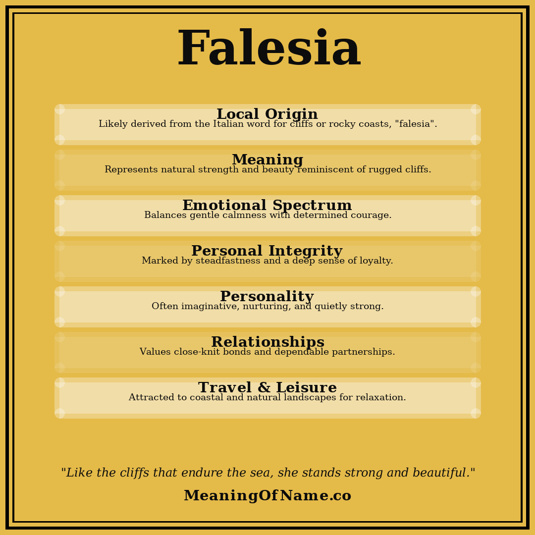 Falesia name meaning poster
