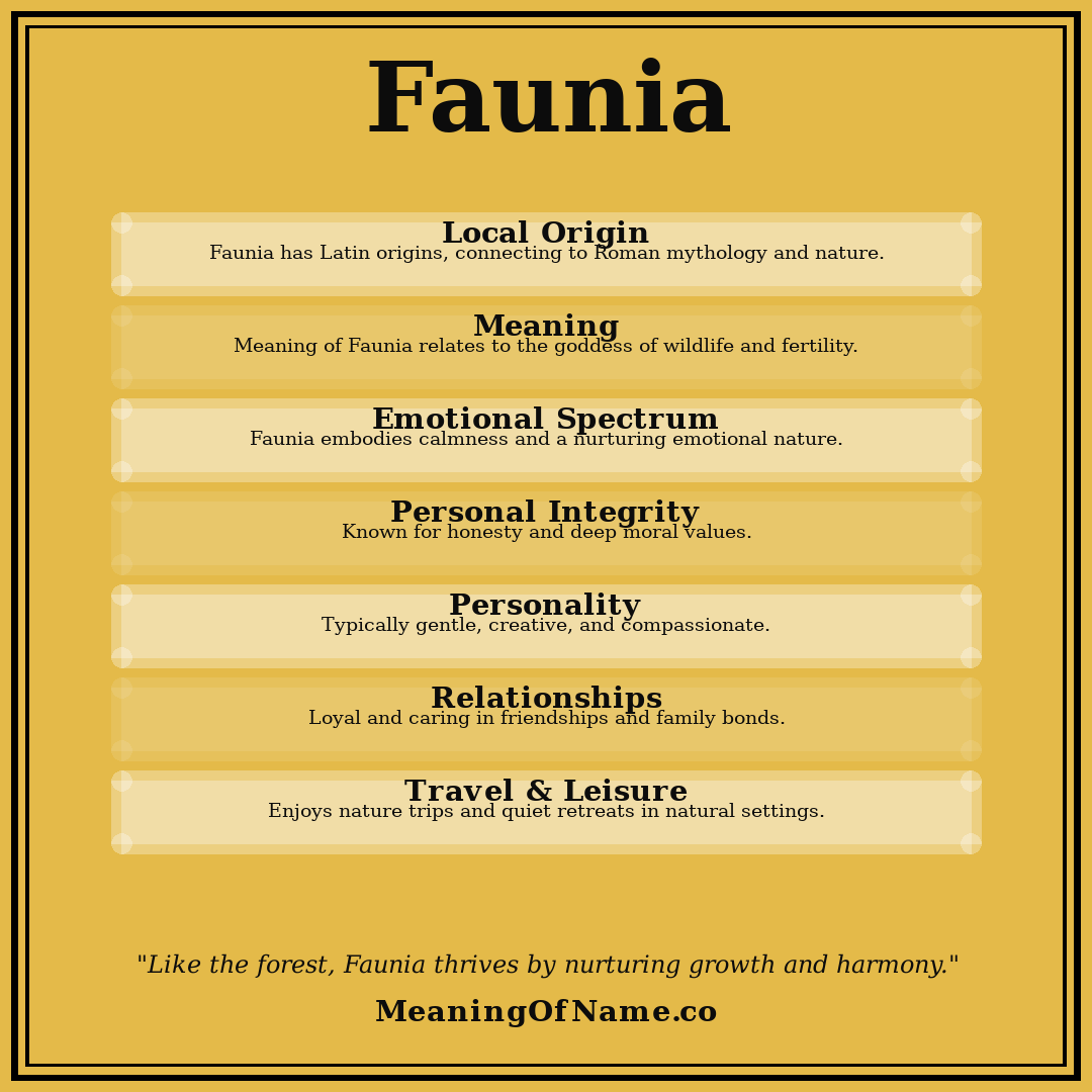 Faunia name meaning poster