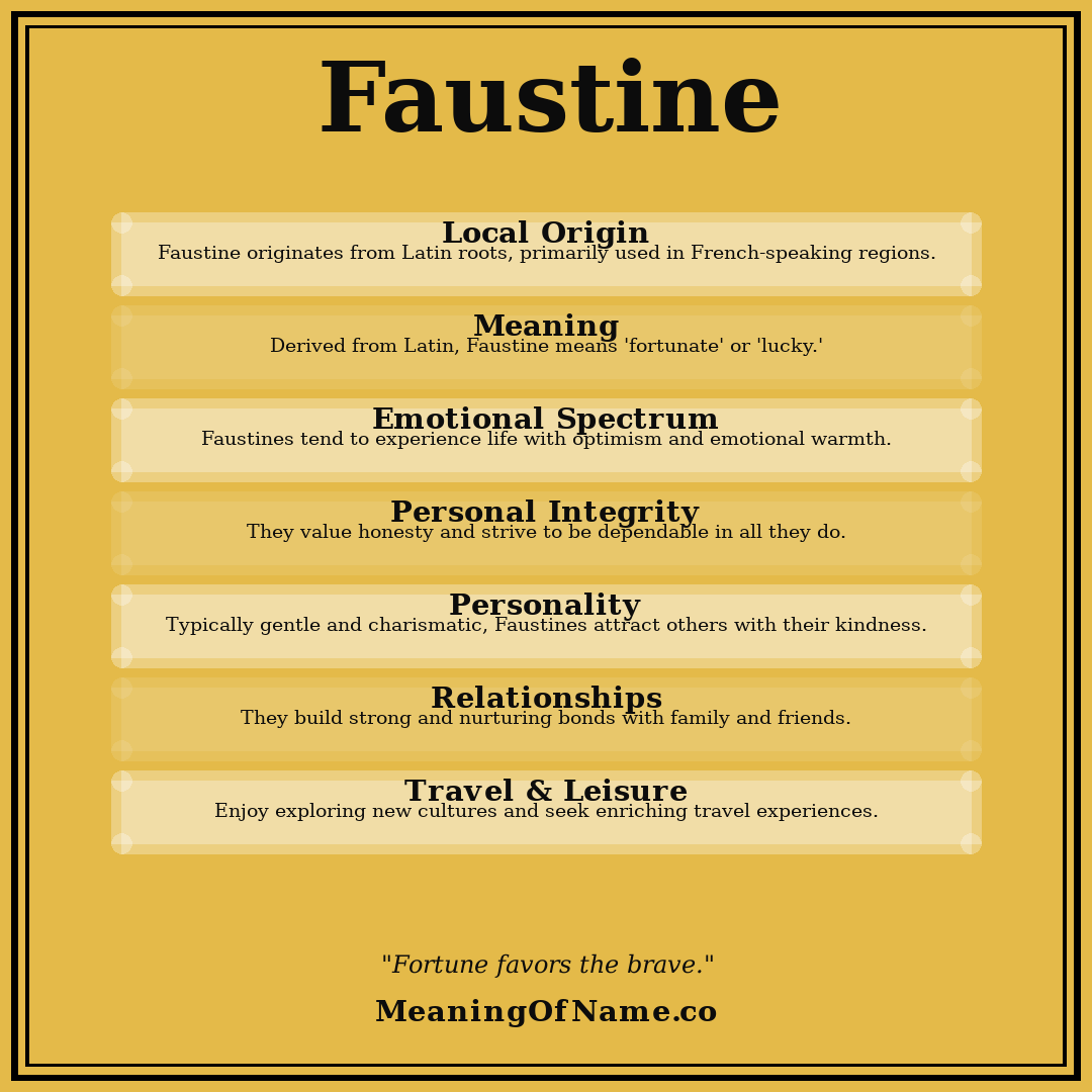 Faustine name meaning poster