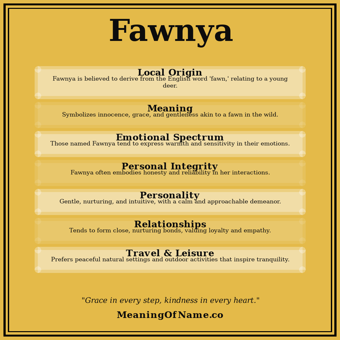 Fawnya name meaning poster