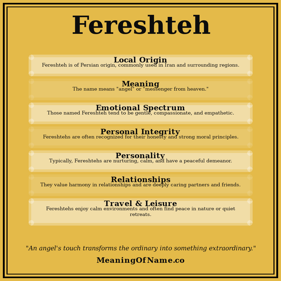 Fereshteh name meaning poster