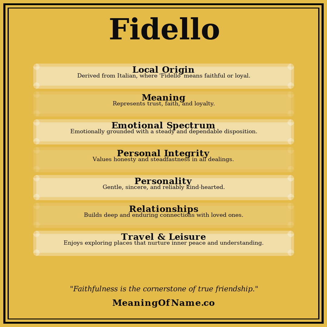 Fidello name meaning poster
