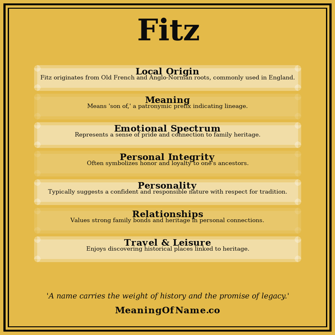 Fitz name meaning poster