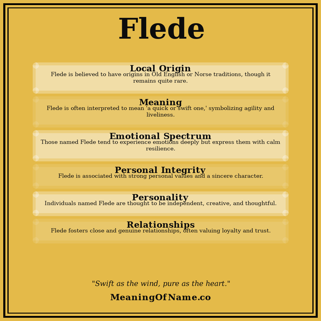 Flede name meaning poster