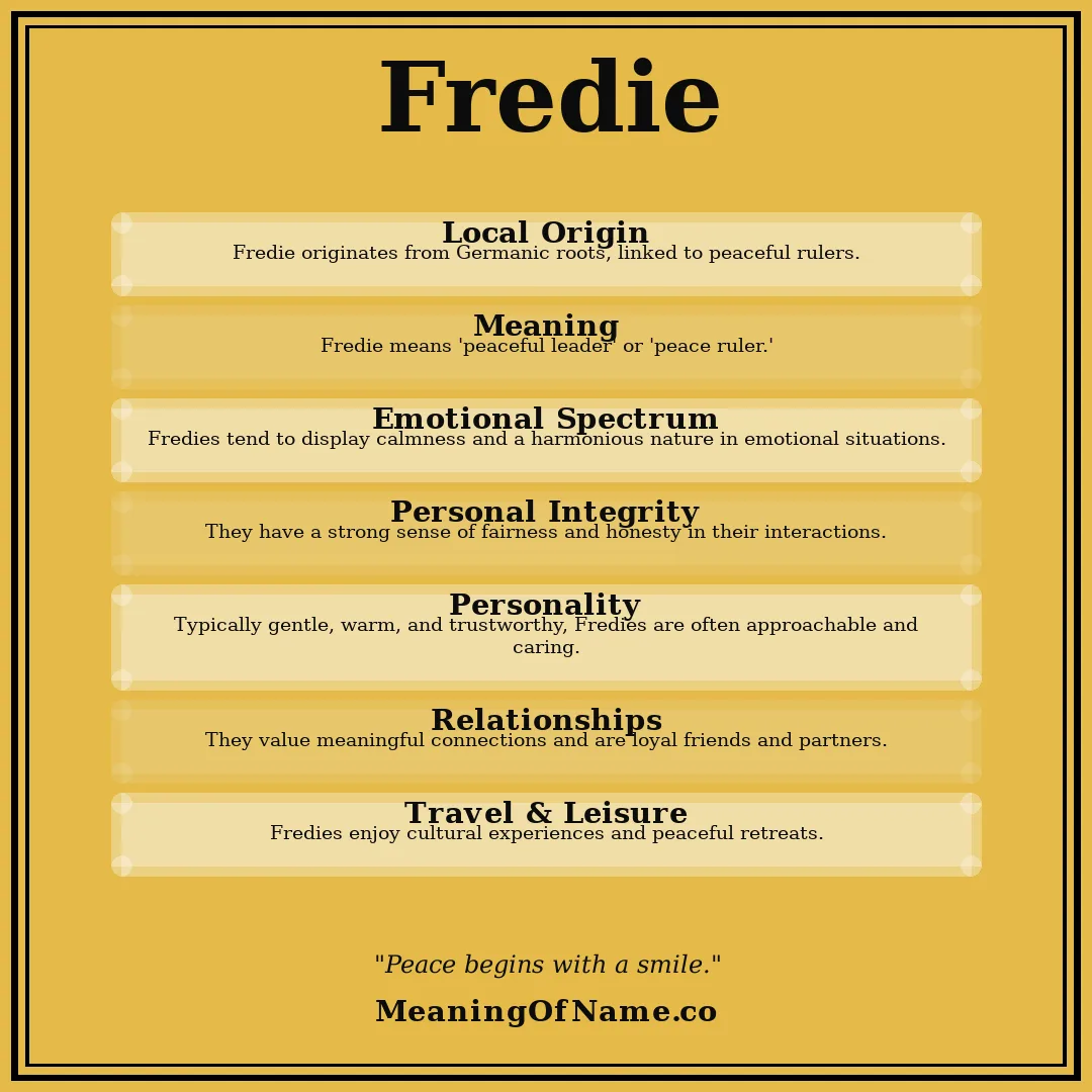 Fredie name meaning poster