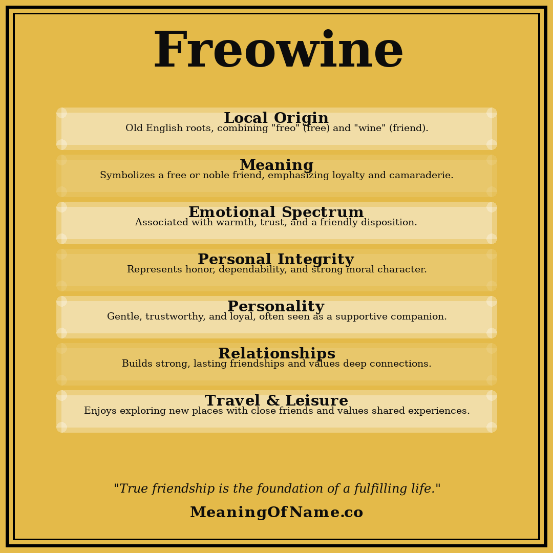 Freowine name meaning poster