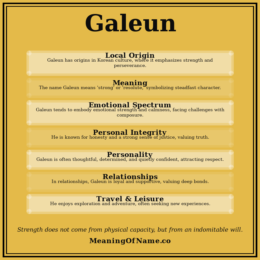 Galeun name meaning poster