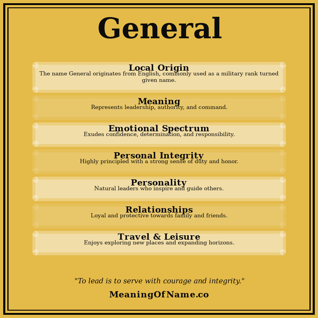 General name meaning poster
