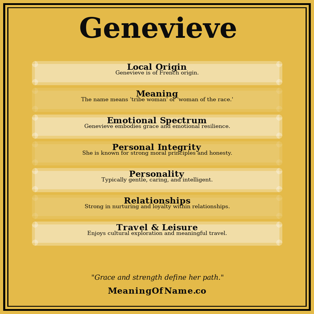 Genevieve name meaning poster