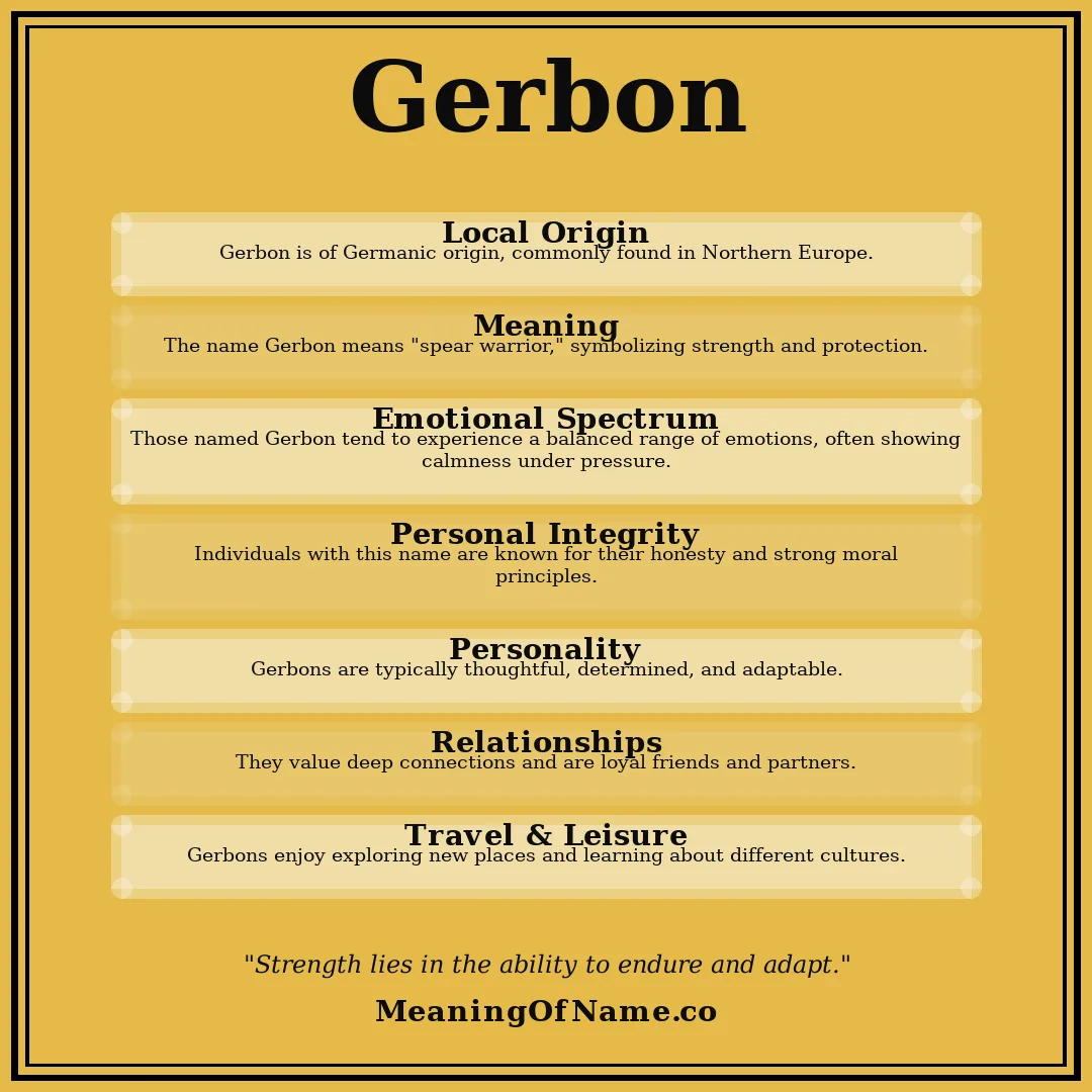 Gerbon name meaning poster
