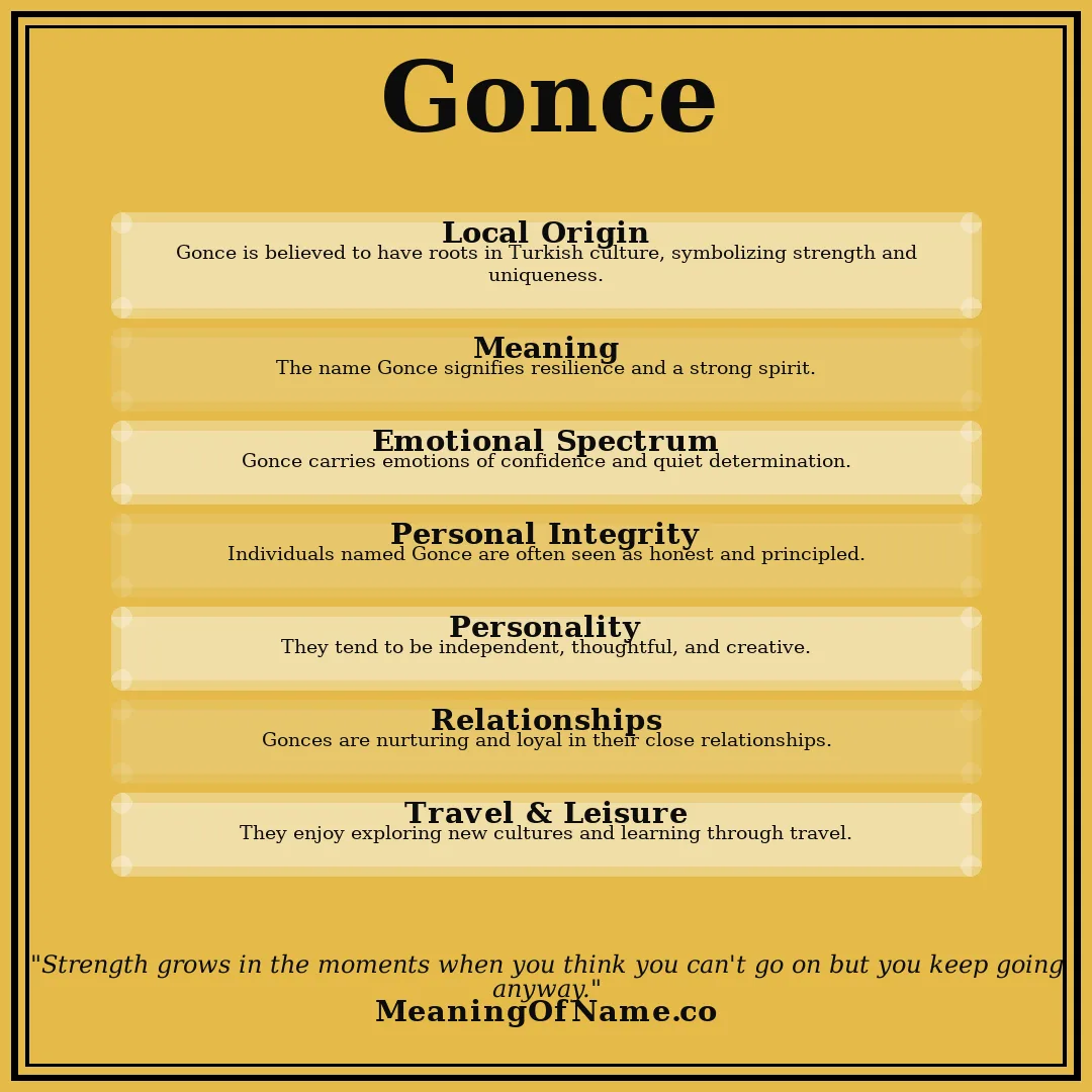 Gonce name meaning poster