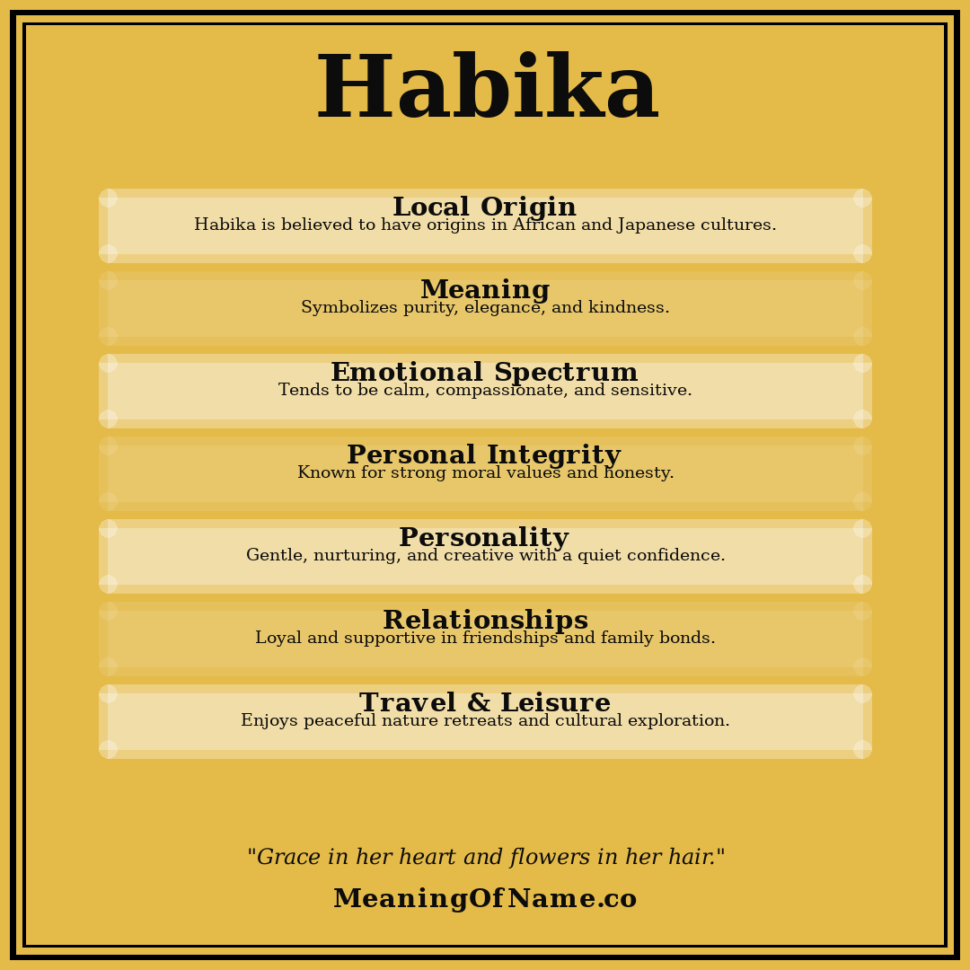 Habika name meaning poster