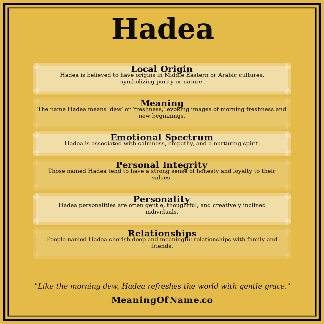 Hadea name meaning poster