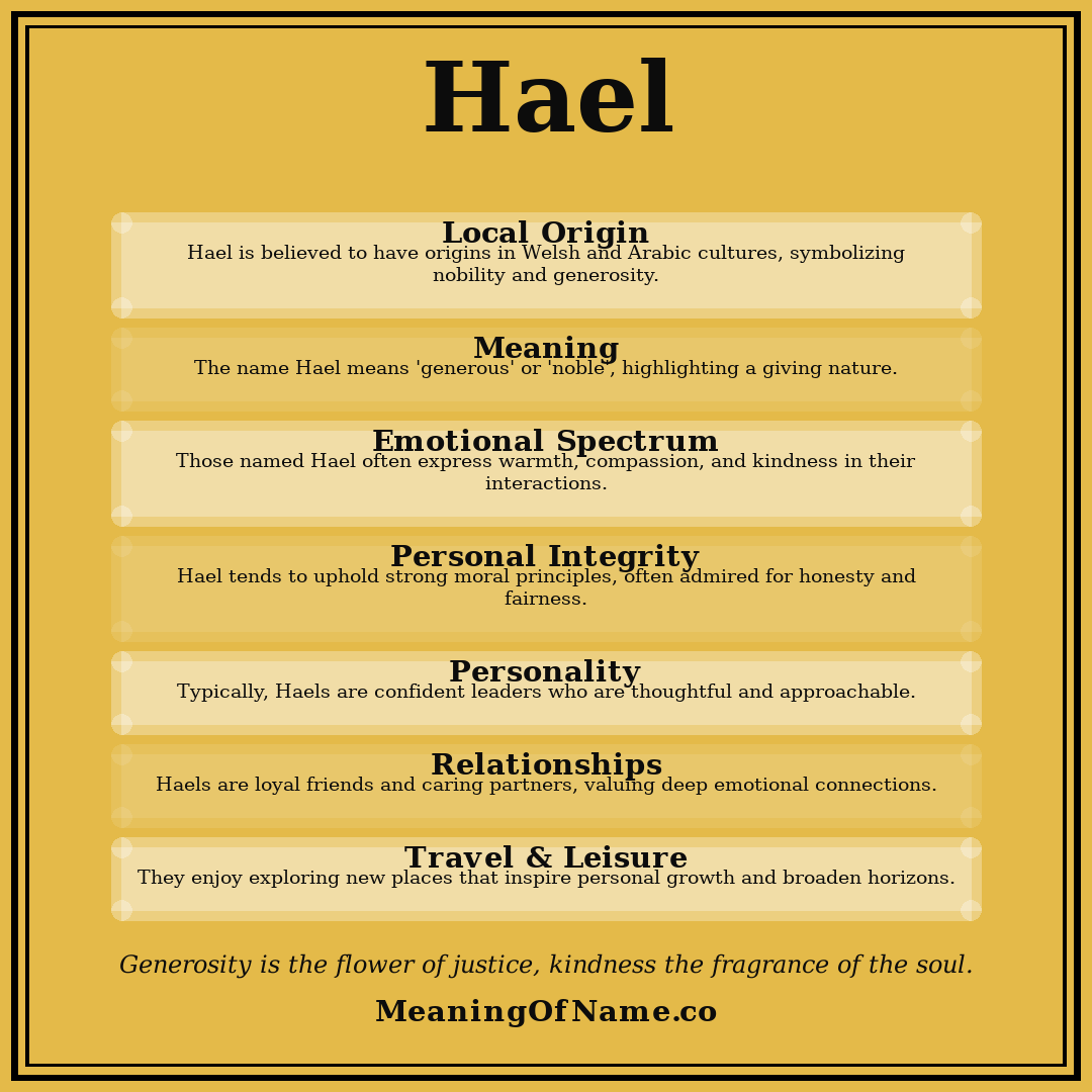 Hael name meaning poster