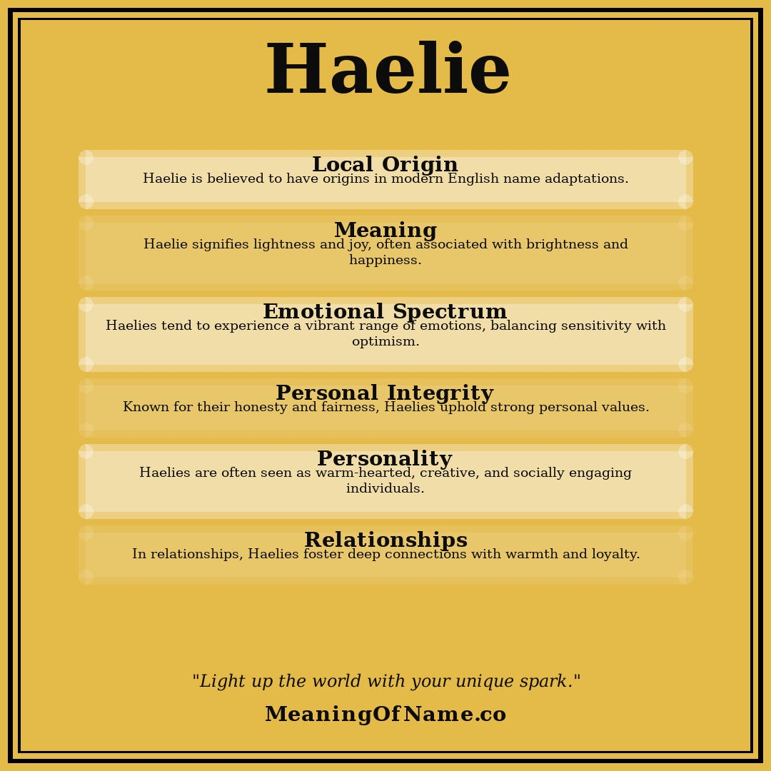 Haelie name meaning poster