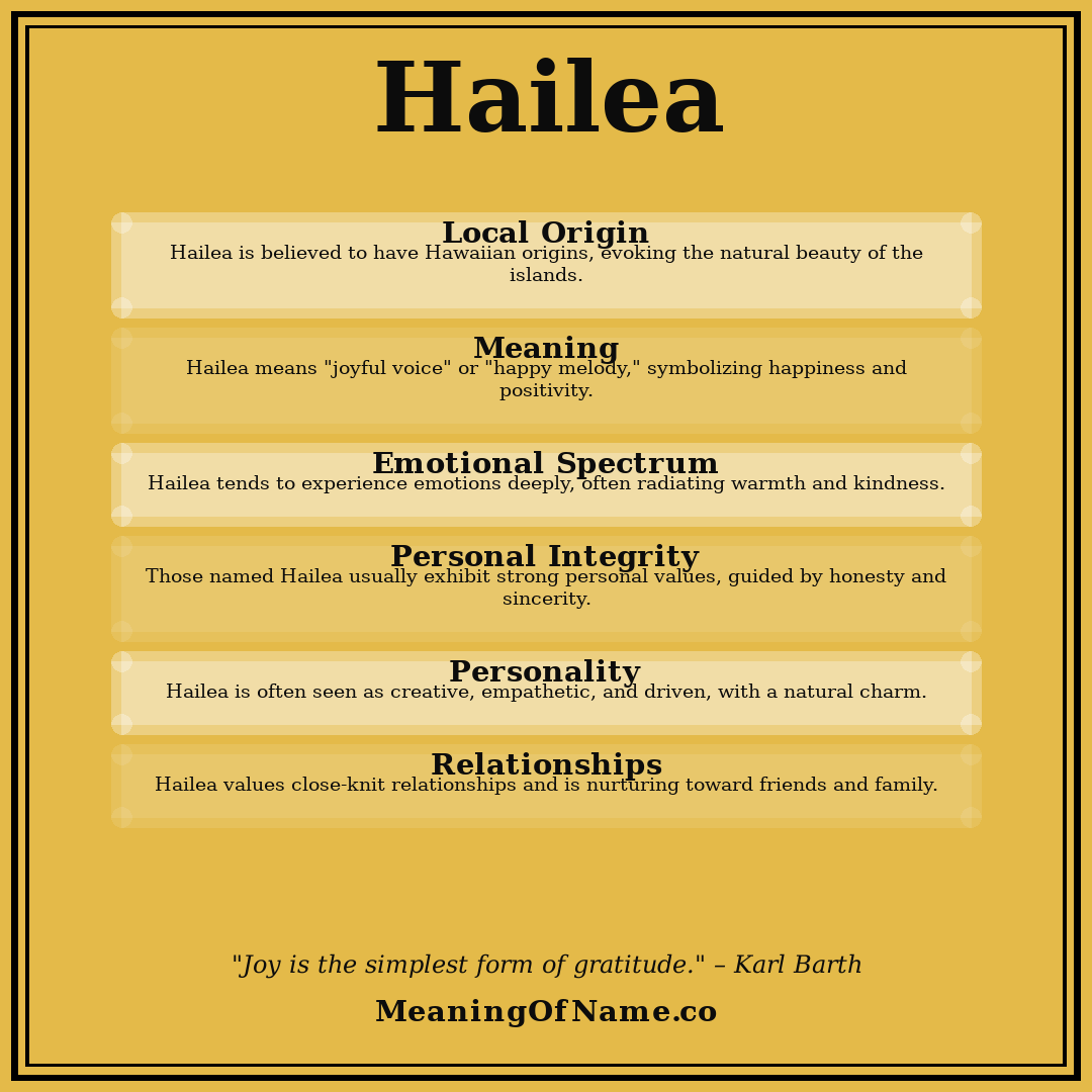 Hailea name meaning poster