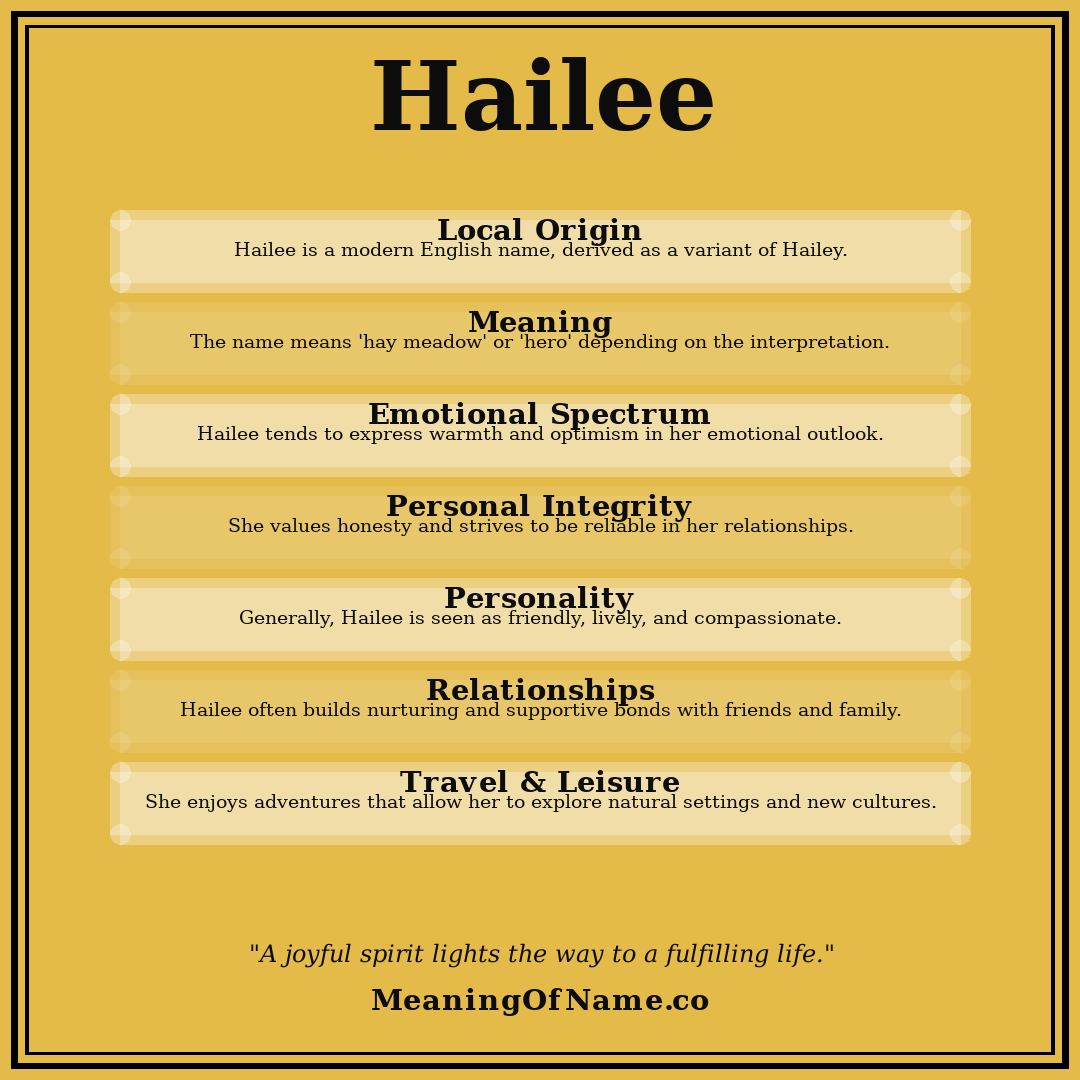 Hailee name meaning poster