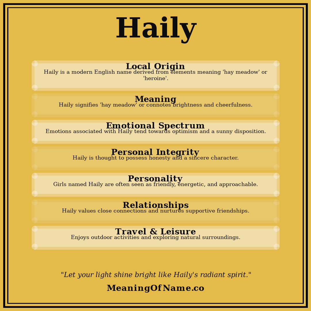Haily name meaning poster
