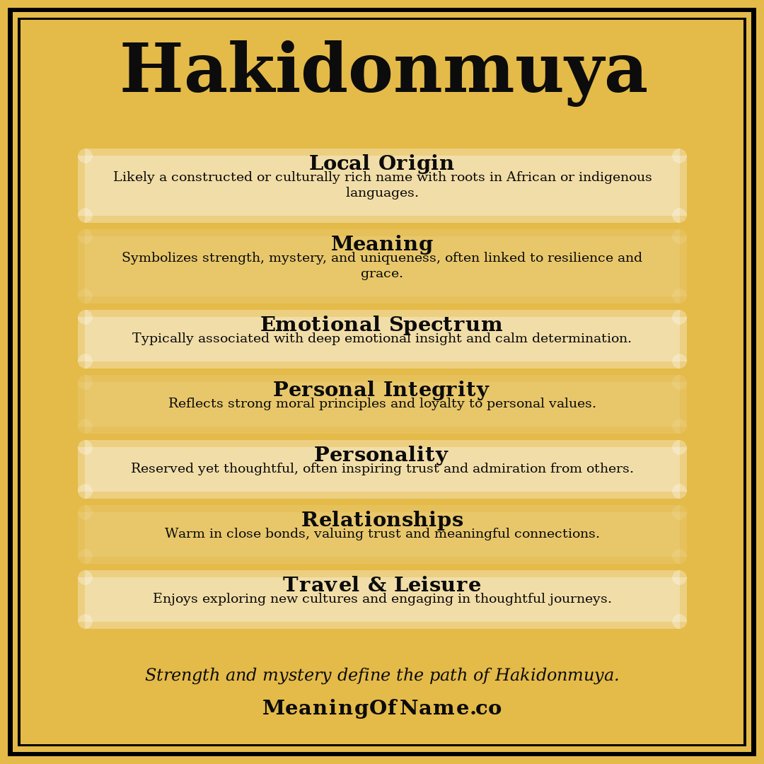 Hakidonmuya name meaning poster