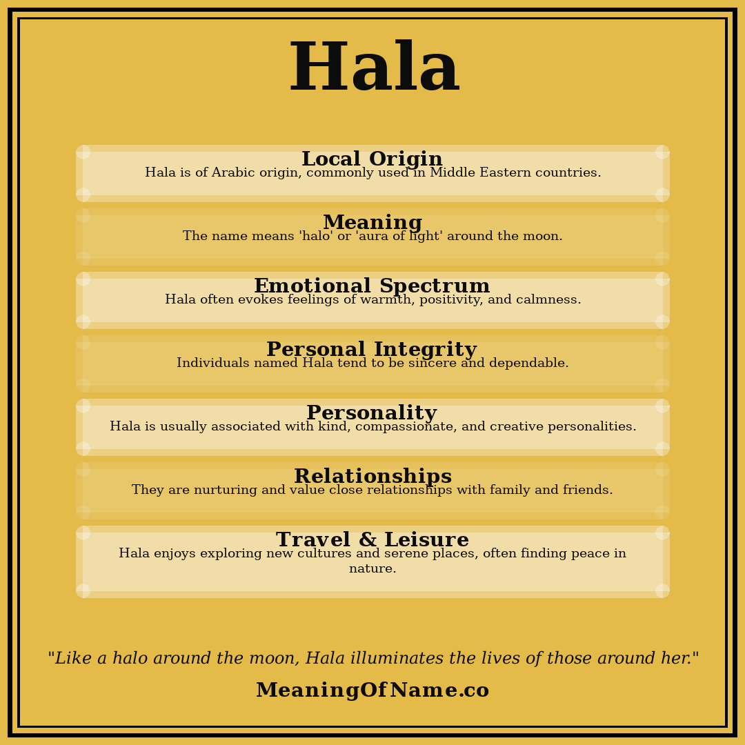 Hala name meaning poster