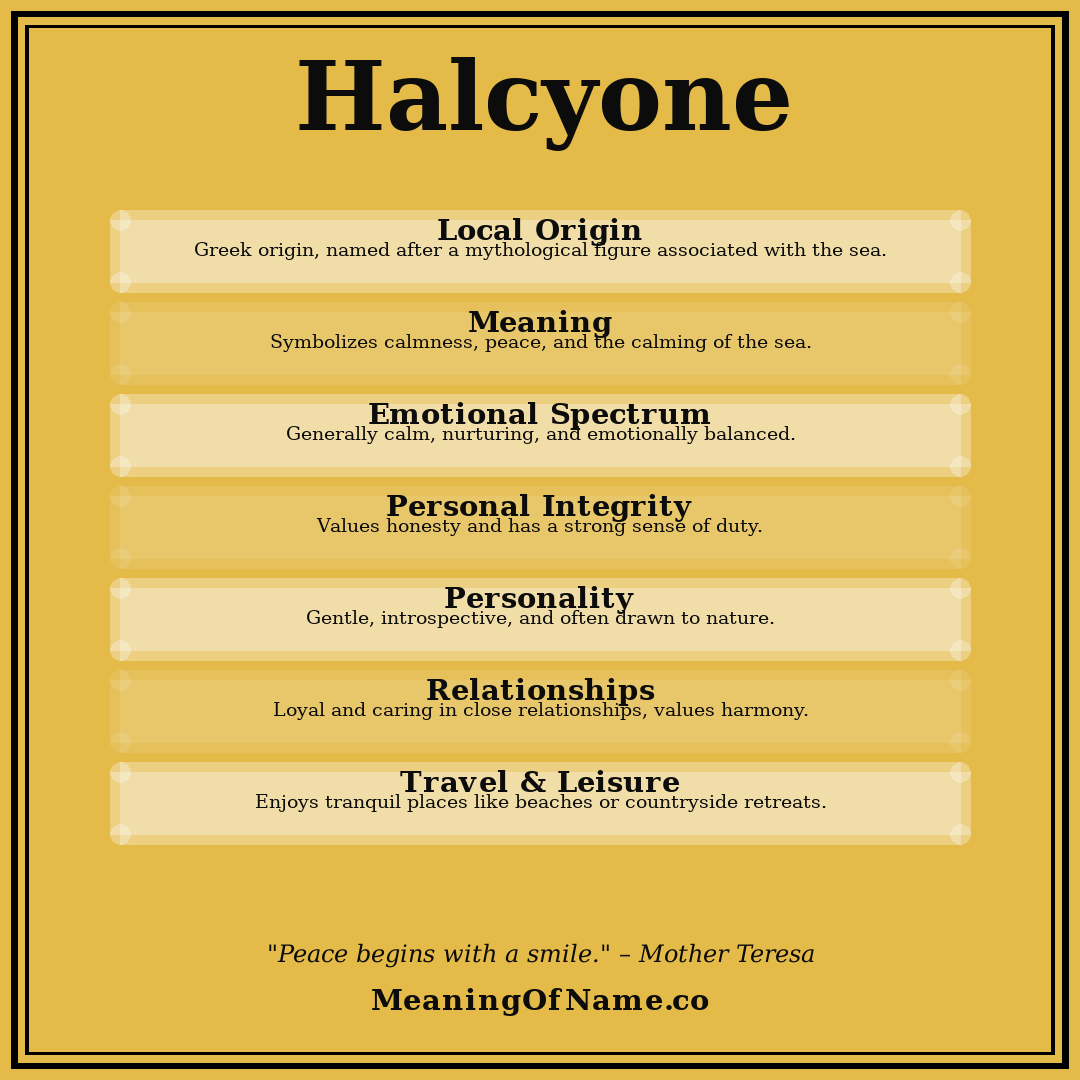 Halcyone name meaning poster