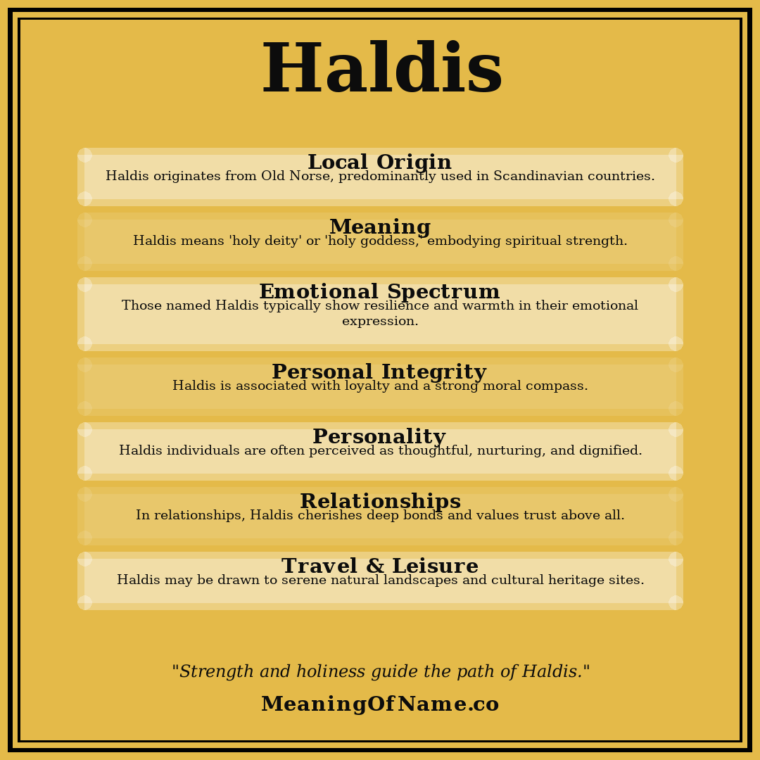 Haldis name meaning poster