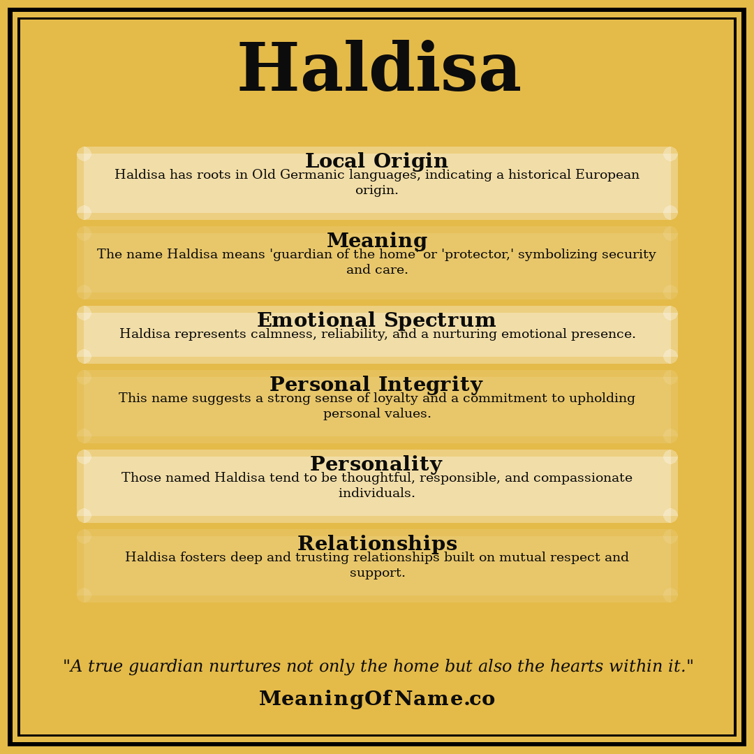 Haldisa name meaning poster