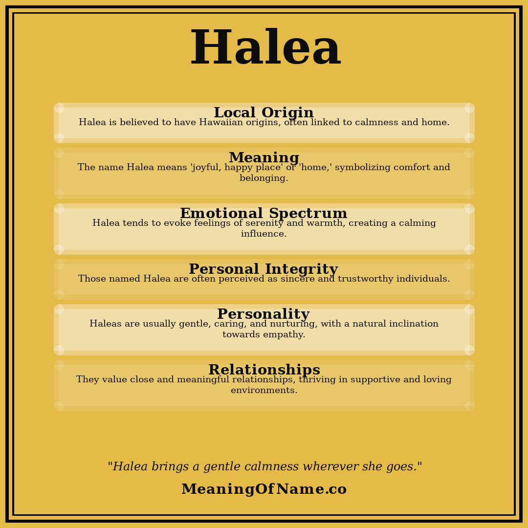 Halea name meaning poster
