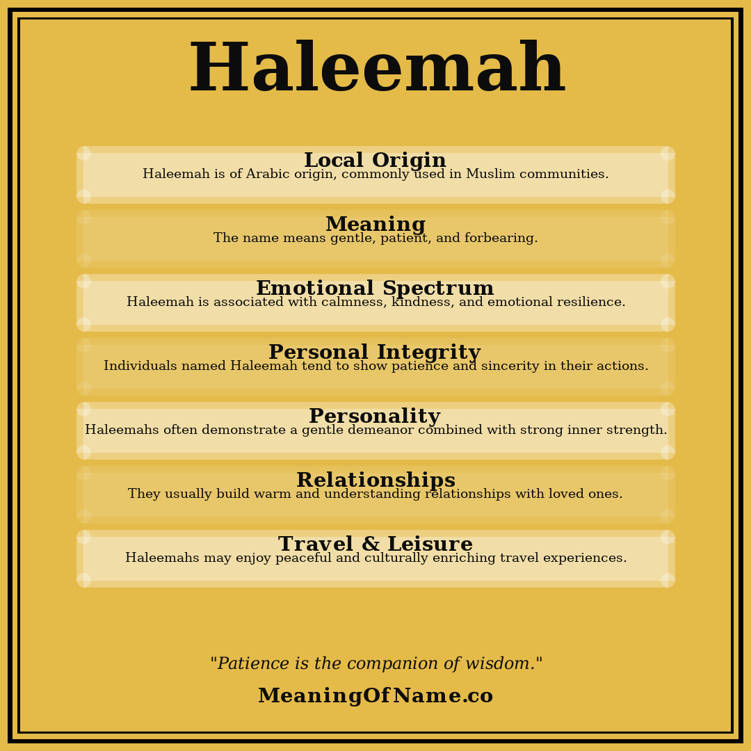 Haleemah name meaning poster