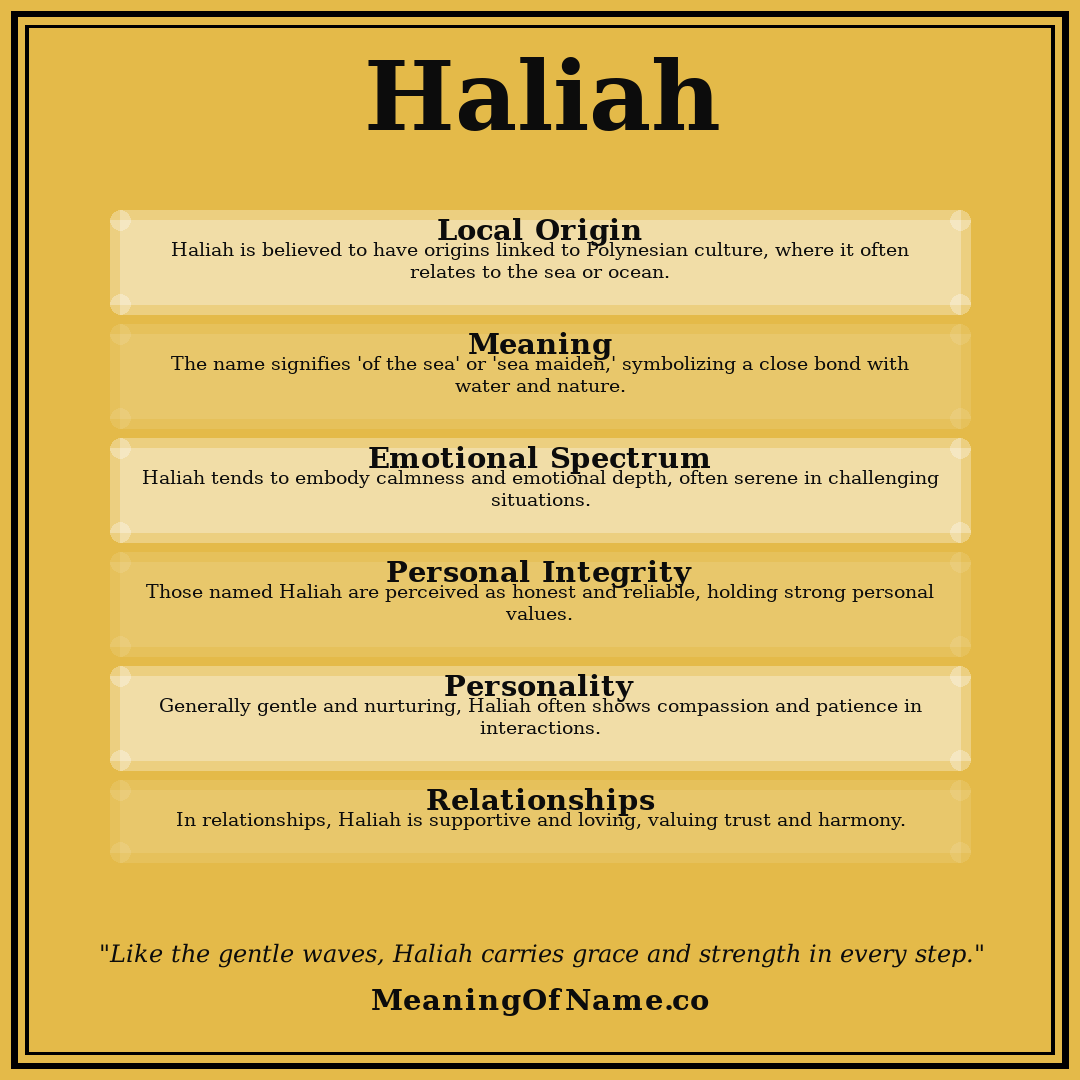 Haliah name meaning poster