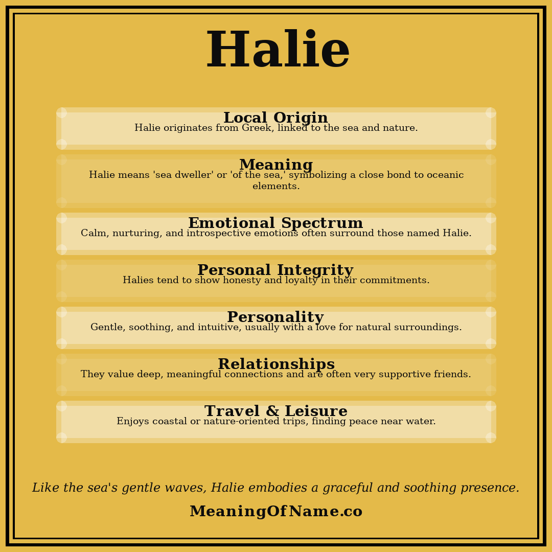 Halie name meaning poster