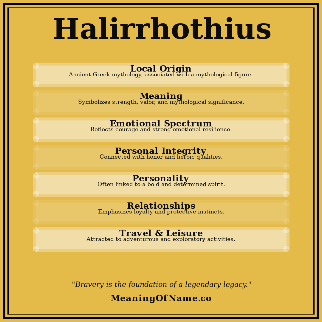 Halirrhothius name meaning poster