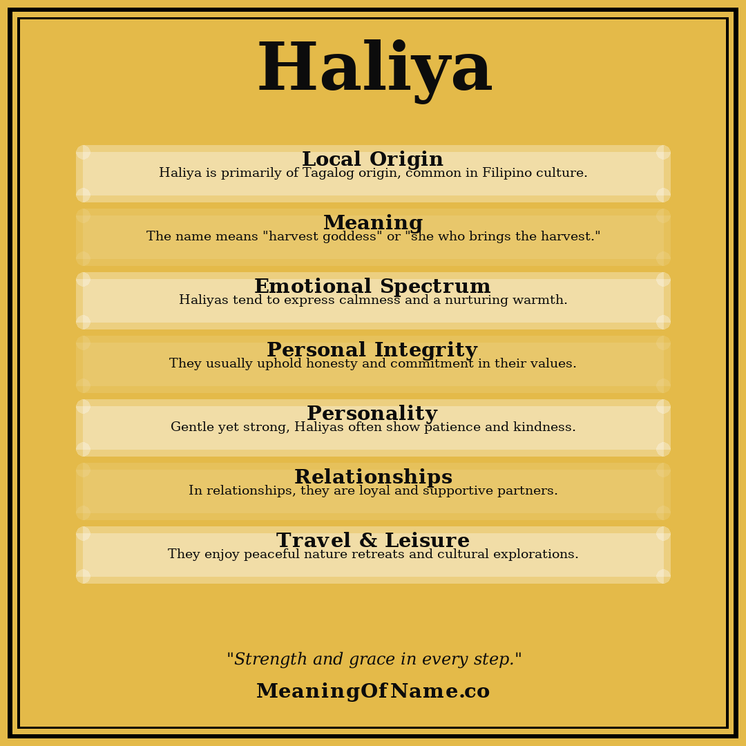 Haliya name meaning poster
