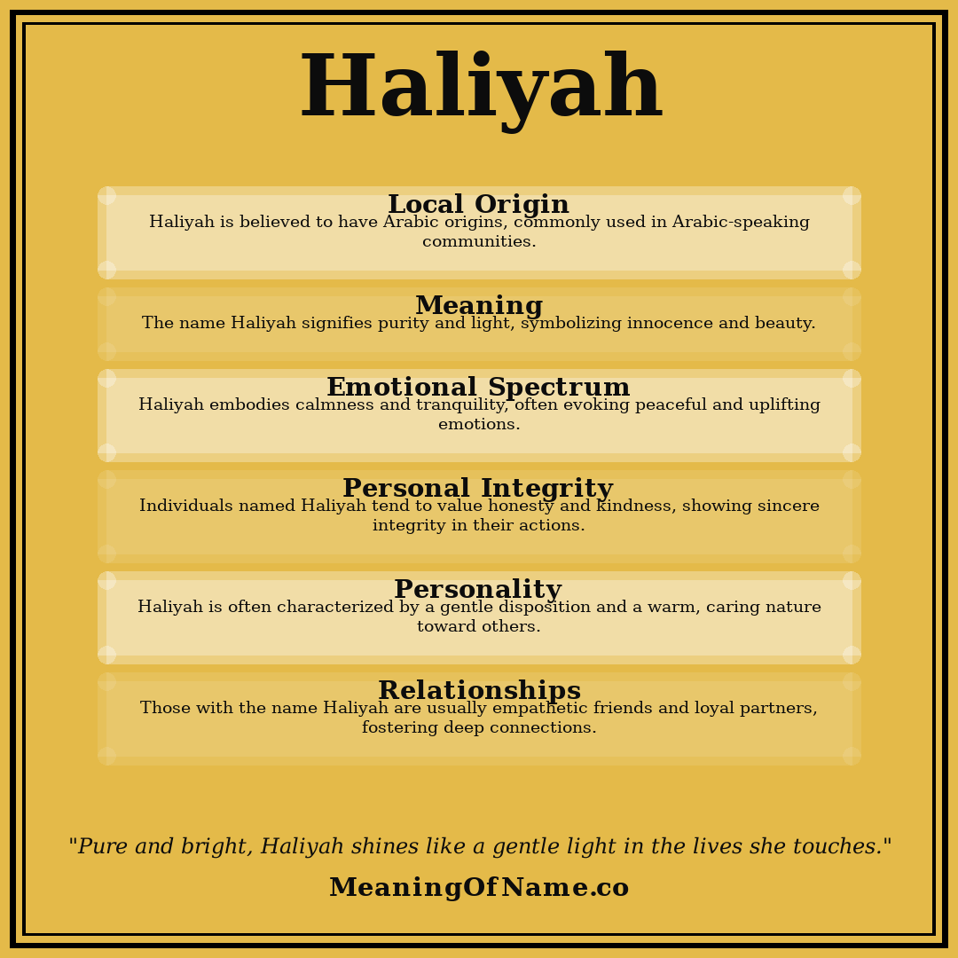 Haliyah name meaning poster