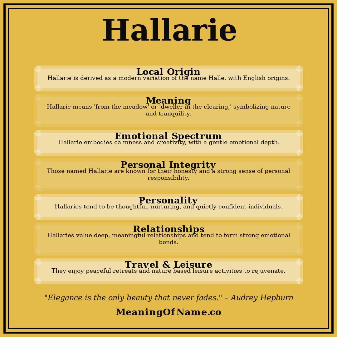 Hallarie name meaning poster