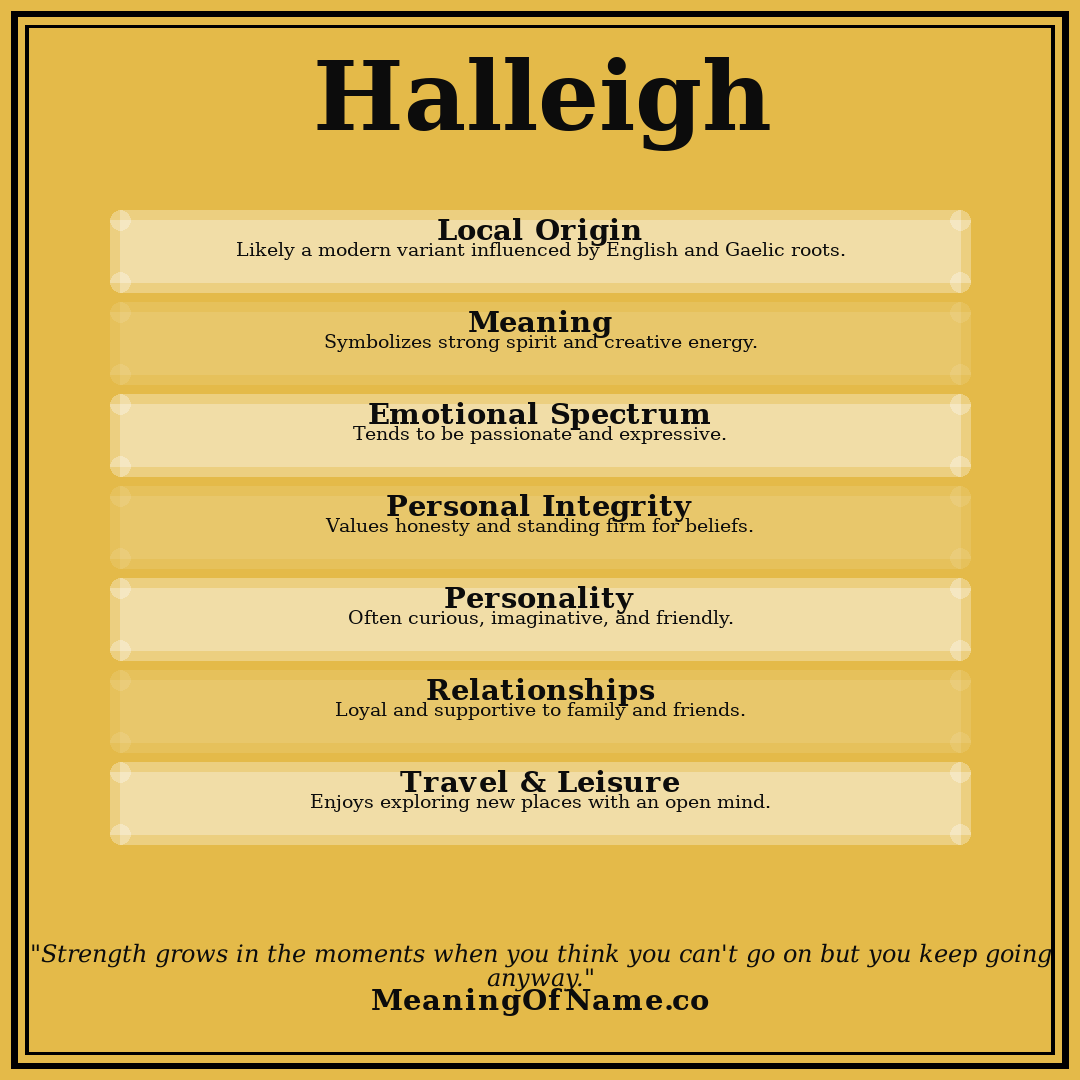 Halleigh name meaning poster