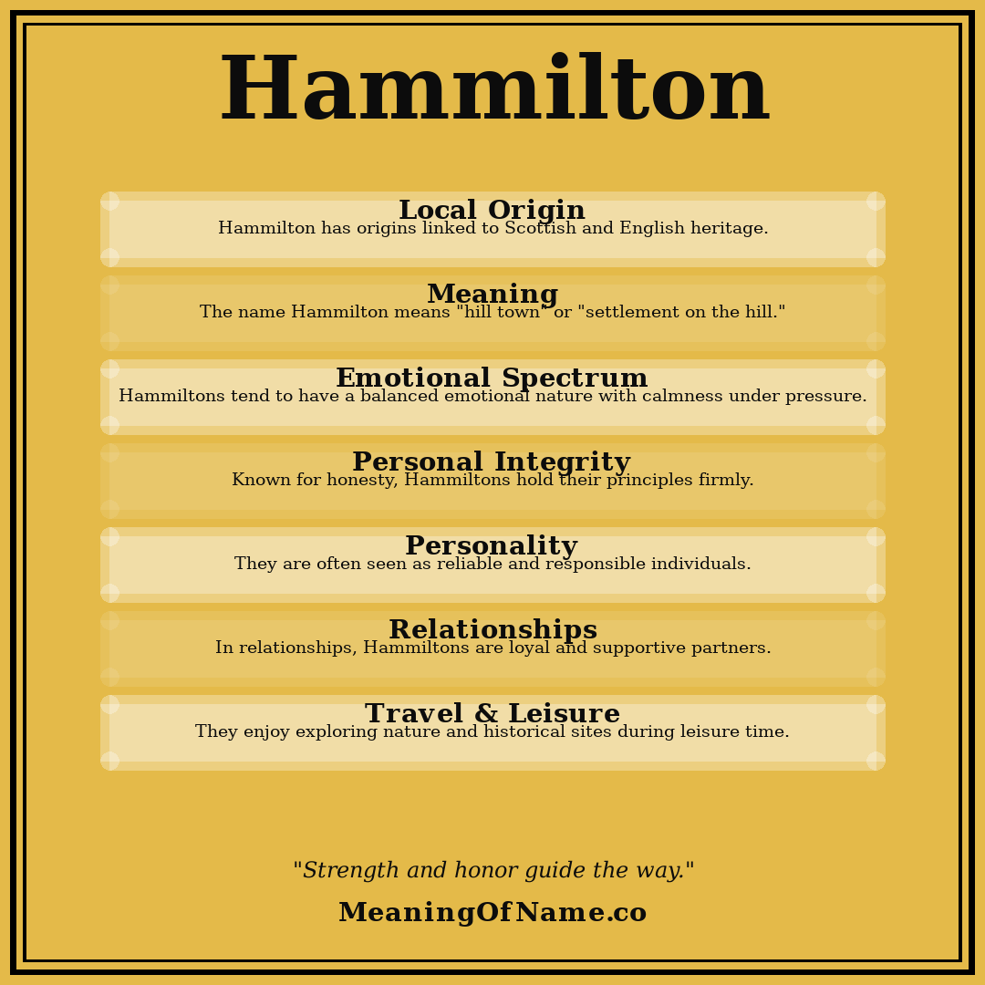 Hammilton name meaning poster