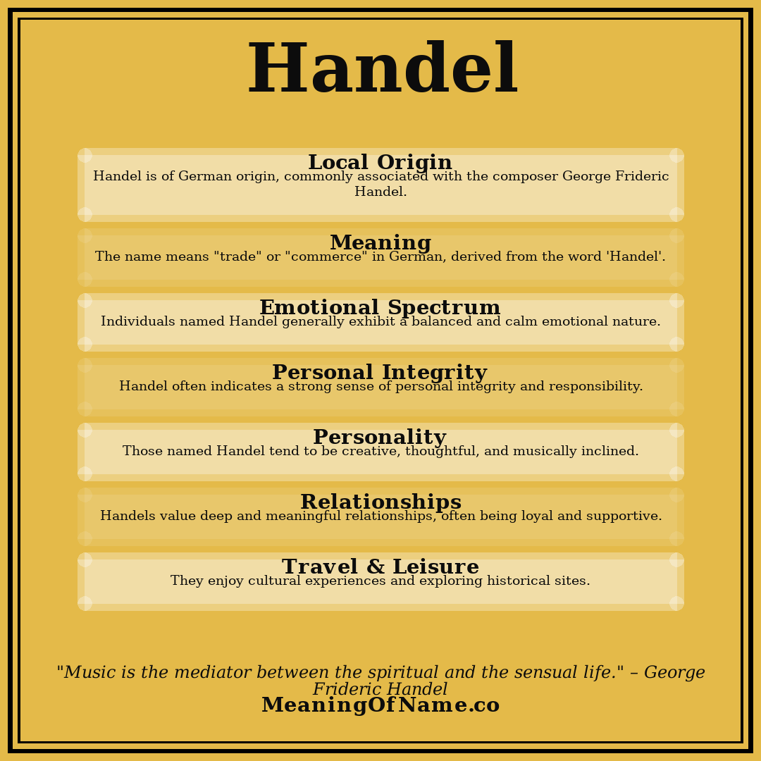 Handel name meaning poster