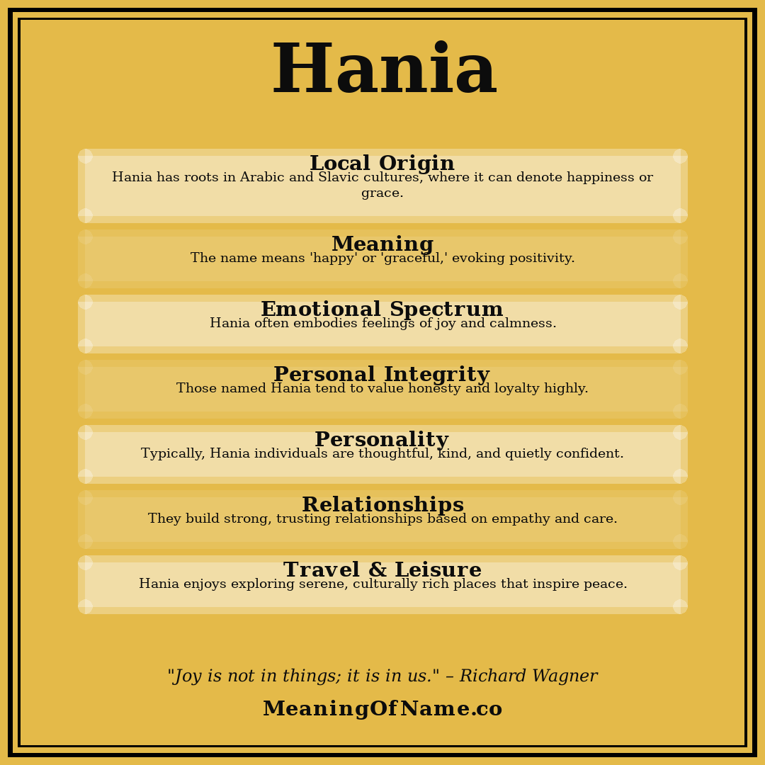Hania name meaning poster