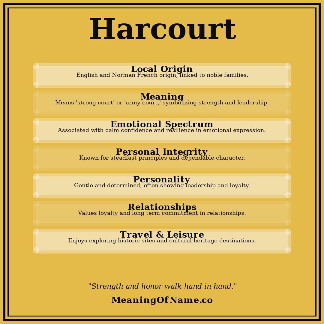 Harcourt name meaning poster