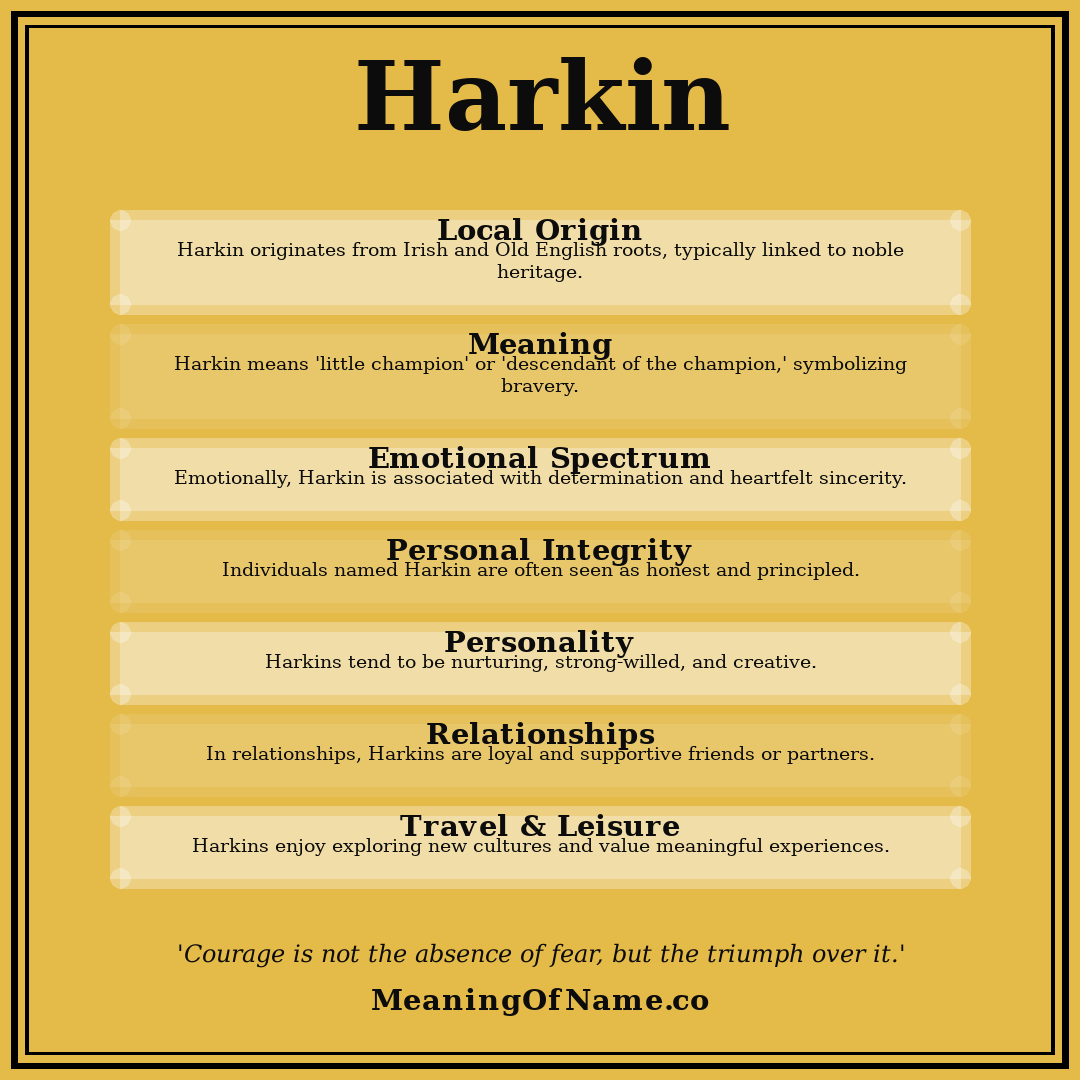 Harkin name meaning poster