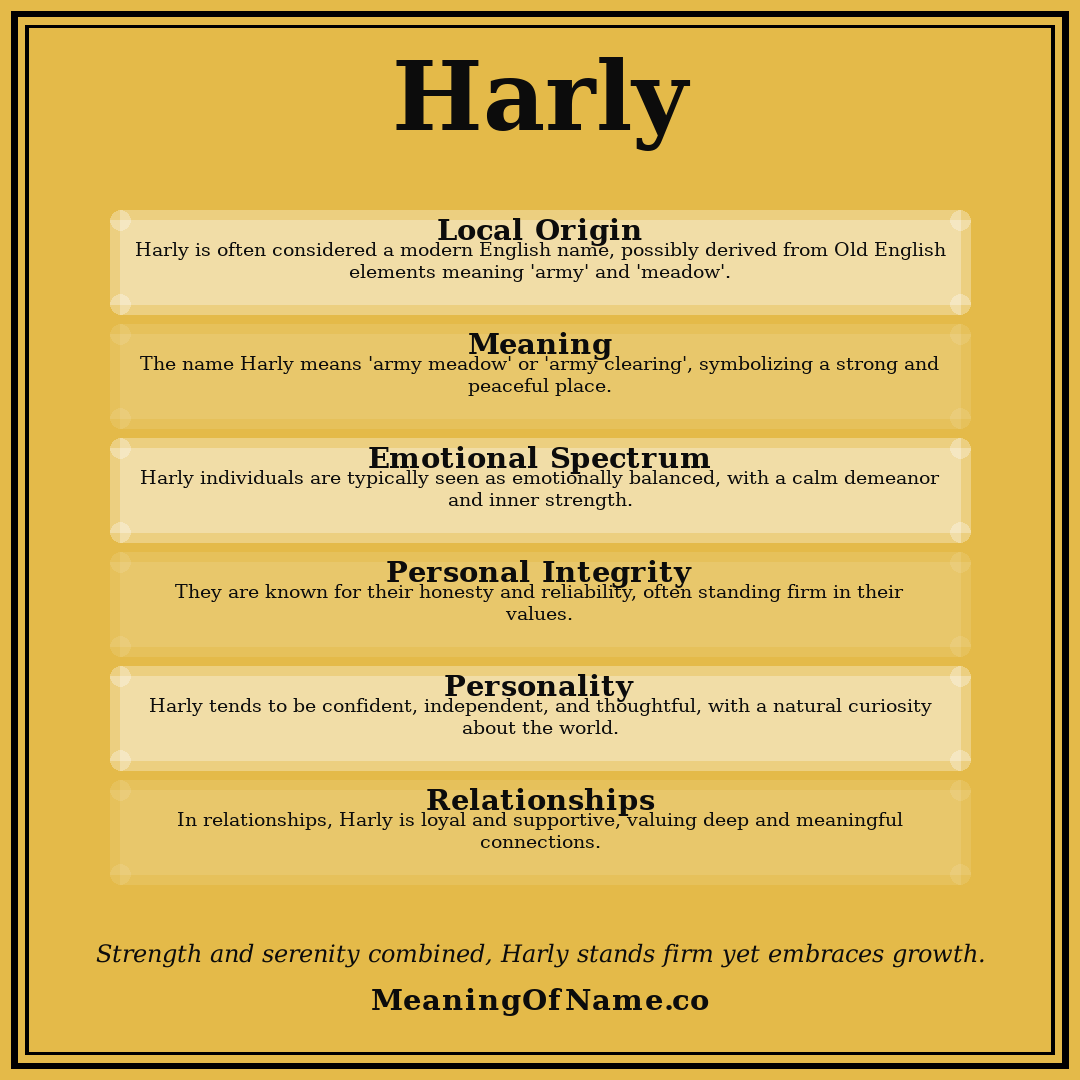 Harly name meaning poster
