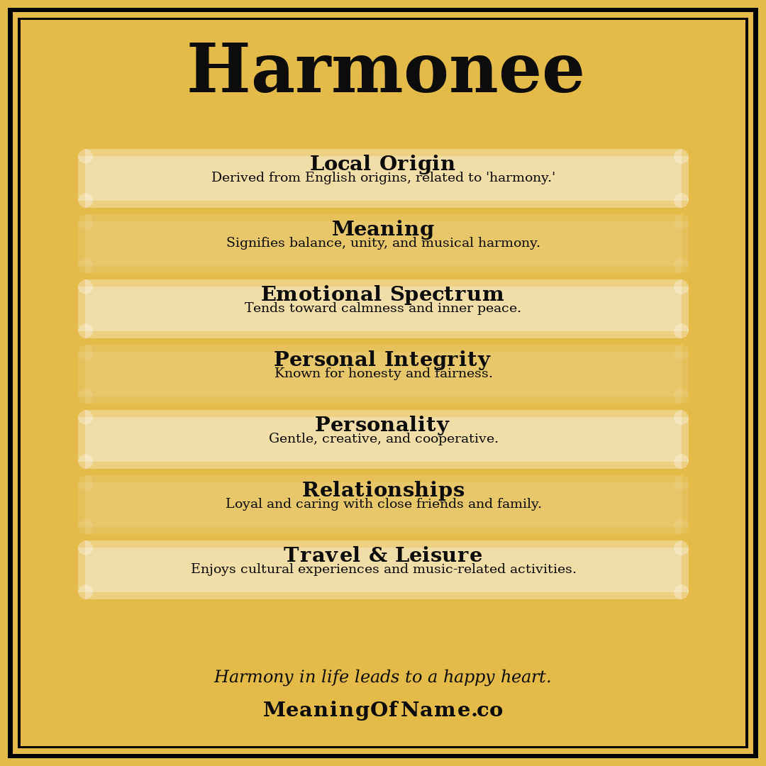 Harmonee name meaning poster