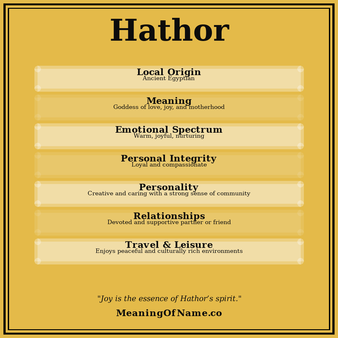 Hathor name meaning poster